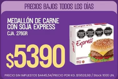 Express - MEDALLÓN DE CARNE CON SOJA EXPRESS