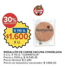 Carrefour - MEDALLÓN DE CARNE VACUNA CONGELADA