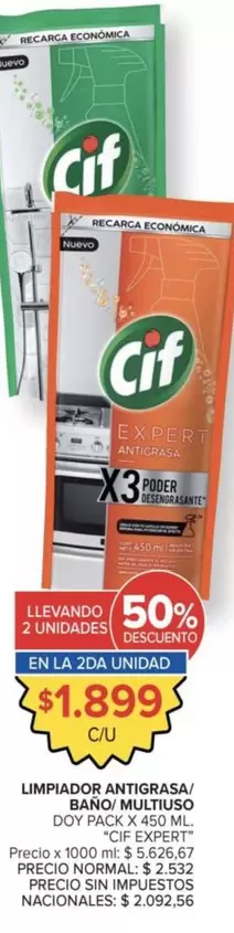 Cif - LIMPIADOR ANTIGRASA/ BAÑO/ MULTIUSO