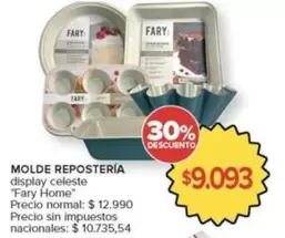 Fary Home - Molde Repostería Display Celeste