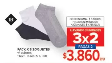 X$ - PACK X 3 ZOQUETES