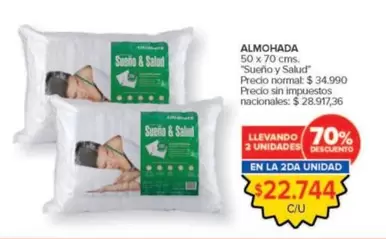 X$ - ALMOHADA 50 X 70 CMS.