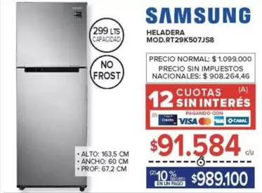 Samsung - HELADERA MOD.RT29K507JS8