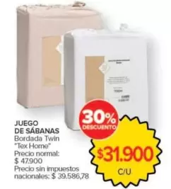 JUEGO DE SÁBANAS Bordada Twin