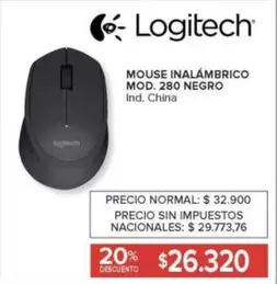 Logitech - MOUSE INALÁMBRICO MOD. 280 NEGRO