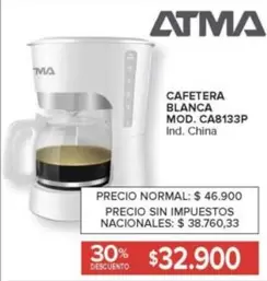 Atma - CAFETERA BLANCA MOD. CA8133P
