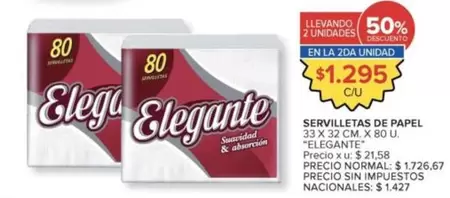 Elegante - SERVILLETAS DE PAPEL