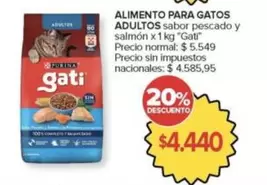 Gati - Alimento para gatos adultos sabor pescado y salmón
