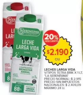 La Serenísima - LECHE LARGA VIDA