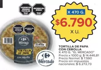 X$ - TORTILLA DE PAPA CON CEBOLLA