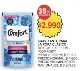 Comfort - SUAVIZANTE PARA LA ROPA CLÁSICO DOY PACK
