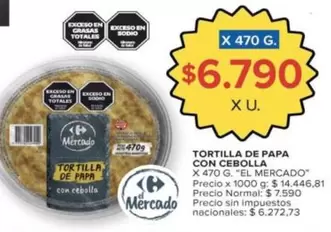 X$ - TORTILLA DE PAPA CON CEBOLLA