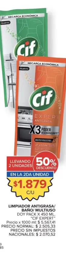 Cif - LIMPIADOR ANTIGRASA/ BAÑO MULTIUSO DOY PACK
