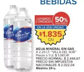 Villa del Sur - AGUA MINERAL SIN GAS