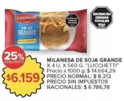 Lucchetti - MILANESA DE SOJA GRANDE