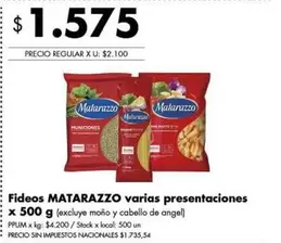 Matarazzo - Fideos varias presentaciones