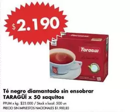 Negro - Té negro diamantado sin ensobrar