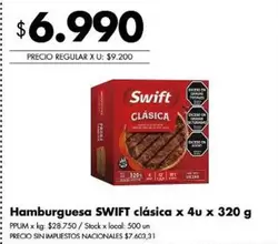 Swift - Hamburguesa clásica