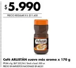 Arlistán - Café suave más aroma