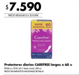 Carefree - Protectores diarios largos
