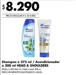 Head & Shoulders - Shampoo x 375 ml & Acondicionador x 300 ml