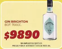 Brighton - GIN BOT. 700CC.