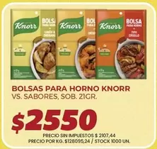 Knorr - BOLSAS PARA HORNO