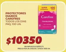 Carefree - PROTECTORES DIARIOS PAQ. 100 UN.