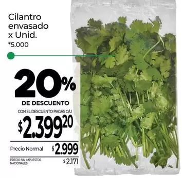 X$ - Cilantro envasado