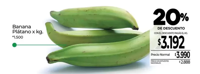 X$ - Banana Plátano x kg.