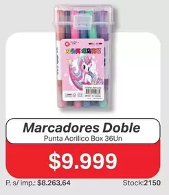 Marcadores Doble Punta Acrilico Box 36Un