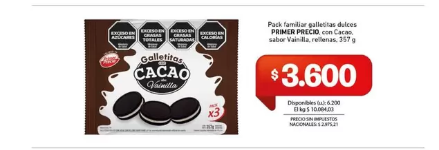 Primer Precio - Galletitas Cacao con Vainilla