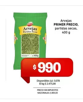Primer - Arvejas partidas secas