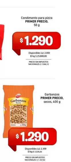 Primer Precio - Condimento para pizza