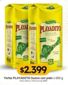 Playadito - Yerba PLAYADITO Suave con palo