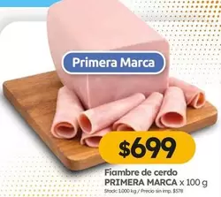 Primera marca - Fiambre de cerdo