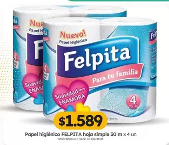 Felpita - Papel higiénico hoja simple