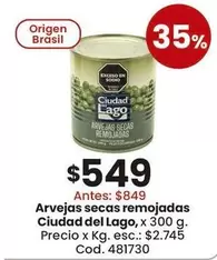 Ciudad del Lago - Arvejas secas remojadas