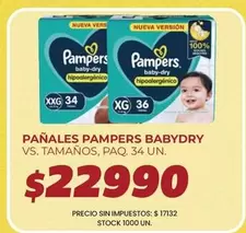 Pampers - PAÑALES BABYDRY VS. TAMAÑOS