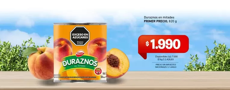 Primer - Duraznos en mitades