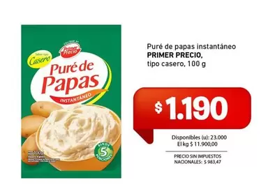 Primer - Puré de papas instantáneo