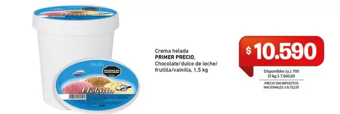 Primer Precio - Crema helada