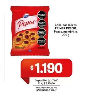 Primer Precio - Galletitas dulces Pepas