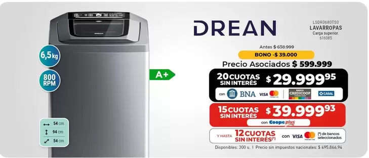 Drean - LAVARROPAS Carga Superior