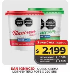 San Ignacio - Queso Crema Ligth/Entero