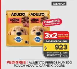 Pedigree - ALIMENTO PERROS HUMEDO POUCH ADULTO CARNE