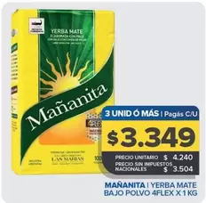 Mañanita - YERBA MATE BAJO POLVO 4FLEX