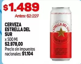 Estrella - CERVEZA ESTRELLA DEL SUR