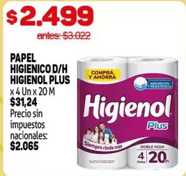 Higienol - PAPEL HIGIENICO D/H HIGIENOL PLUS