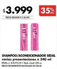 Sedal - SHAMPOO/ACONDICIONADOR